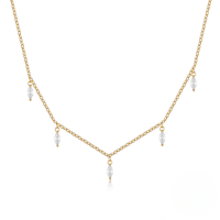 wholesale S925 Sterling Silver Overlapping Marquise Zircon Collar Necklace,ins。-Gold 925 silver