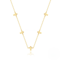 wholesale S925 Sterling Silver Minimalist Ins Hip Hop Cross Pendant Choker Necklace For Women, Amazon Best-seller-Gold 925 silver