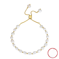 wholesale S925 Sterling Silver Cloud-pull Jewelry Baroque 5-6mm Natural Freshwater Pearl Bracelet Direct Wholesale from Manufacturer-14K gold 5-6mm baroque pearls &gt; 925 silver