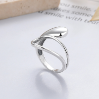 wholesale S925 Silver Irregular Minimalist Smooth Cross-Border European and American Trendy Design Open Adjustable Ring-YJ1097/approx. 3.3g Adjustable opening