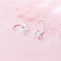 wholesale S925 Silver Flower Stud Earrings for Women, Korean Style Fashionable and Elegant Minimalist Small Hook Five-Petal Floral Jewelry E9029-0-0