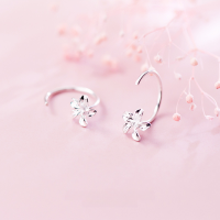 wholesale S925 Silver Flower Stud Earrings for Women, Korean Style Fashionable and Elegant Minimalist Small Hook Five-Petal Floral Jewelry E9029-S925 silver pair>925 silver
