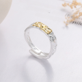 wholesale S925 Sterling Silver Fashion Korean Style Irregular Concave Lava Texture Heart Unique Design Open Adjustable Ring-0-2