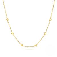 wholesale S925 Sterling Silver Heart Layered Women's Choker Necklace,-Gold 925 silver