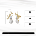 wholesale 14K Gold S925 Sterling Silver Knot Cultured Freshwater Pearl Earrings Factory Direct-0-1