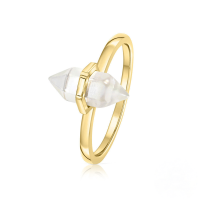 wholesale S925 Sterling Silver Light Luxury Zircon, Gemstone, And Crystal Ring, European And American Creative Style For Evening Banquet, High-end Pinky Ring-Gold-Orange Diamond Style 1 6