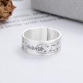 wholesale S990 Silver Tide Sheng Prosperity and Peace Talisman Wide Band Ring Vintage Creative Ethnic Style Index Finger Ring-0-1