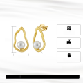 wholesale S925 Sterling Silver Irregular Geometry Pearl Earrings, Wholesale of Minimalist Niche Design Earrings-0-1