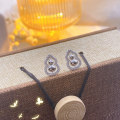 wholesale S925 Sterling Silver Chinese-style Full Diamond Gourd Fu Lu Lucky Transfer Stud Earrings, Exquisite and Niche, Versatile Gift for Best Friend Jewelry-0-2