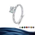 wholesale S925 Sterling Silver Cross-Border Wholesale 1-Carat Moissanite Twist Ring Light Luxury Silver Jewelry High-End Women's Accessories-0-0