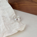 wholesale S925 Sterling Silver Minimalist Crossover Ring for Women, Small and Fashionable, Versatile and Unique Irregular Band, New Collection-0-5