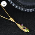 wholesale S925 silver gold-plated, Italian craft retro-style jewelry designer necklace with amethyst pendant-0-1