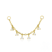 wholesale S925 Sterling Silver Cartilage Chain Piercing Earring With Ear Threader Ear Drop, Hot-selling European And American Women's Accessories-Single gold-style 3 925 silver