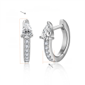 wholesale 18k Gold Plated S925 Silver New Simple and Fashionable 3*5mm Teardrop Pear-shaped Moissanite Earrings-0-5