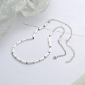 wholesale [S925 Sterling Silver] Cloud Tide Pavilion Korean-style New Geometric Minimalist Square Tube Trendy Unisex Necklace-0-1