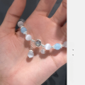 wholesale S925 Sterling Silver Small Fresh Synthetic Cat's Eye Stone Aquamarine Bracelet with a Sense of Design S6494-0-3