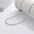 wholesale S925 Sterling Silver Splice-style Minimalist English Engraved Small Circle Unisex Necklace, Individualistic Hip-hop Punk Style-0-1