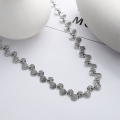 wholesale S925 Sterling Silver Retro Vintage Creative Personalized Small Round Plaque Chain Link Choker Necklace for Men and Women-0-1