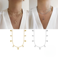 wholesale S925 Sterling Silver Star And Single Zircon Layering Collarbone Necklace, Korean Style Fashion Design, Ins Light Luxury Advanced Feel-0-3