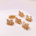 wholesale S925 silver gold-plated natural white shell, abalone shell, butterfly, fox accessories DIY semi-finished bracelet and necklace charms-0-5