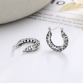 wholesale S925 Sterling Silver European and American Cross-Border Exaggerated Geometric Hollow Twist Creative Trendy Circle Earrings-0-1