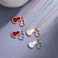 wholesale Rose gold-plated S925 silver gourd necklace, lightweight luxury, niche fashion, designed collarbone chain, versatile pendant with an Instagram aesthetic-0-0