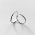 wholesale Metal Material: S925 Sterling Silver, Bone Inlay Acacia Matte Textured Couple's Ring, Minimalist Niche Stone Pattern Unisex Student Adjustable Ring J8769-0-1