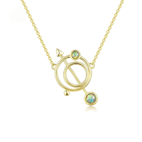 wholesale S925 Silver Cupid's Arrow Synthetic Opal Necklace Women's White Opal Romantic Jewelry Necklace-17B White Opal Reddish White