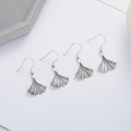 wholesale Silver YX990 Vintage Antique Silver Ginkgo Leaf Small Fresh Pastoral Style Trendy Versatile Design Earring Ear Clasp-0-0
