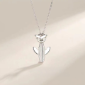 wholesale S925 Silver-Plated Minimalist Ins Style Men's Whale Fall Necklace with Hertz Whale Pendant-0-1