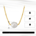 wholesale S925 Sterling Silver 14K Gold Crushed Silver Chain Baroque Pearl Necklace, Retro and High-End-0-3