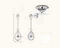 wholesale S925 Sterling Silver Korean Design Water Drop Moissanite Earrings Women Small Freshness Minimalist Dangling Ear Accessories Trendy Fashion-0-6