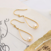wholesale Sterling Silver Geometric Line Design Freshwater Pearl Statement Earrings for Spring New Collection-Geometric Line Pearl Earrings 925 Silver
