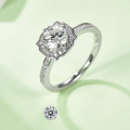 wholesale 925 Silver Four-Prong D-Grade Moissanite Diamond Ring for Women, Genuine One-Carat Moissanite Ring in Pure Silver, High-Quality Wholesale-0-3