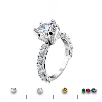 wholesale S925 Sterling Silver Amazon Best-Seller 3ct Moissanite Ring with Premium Blue Topaz Gemstone-3 carat Moissanite (white) US size 8