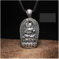 wholesale 990 Sterling Silver Guardian Pendant Pure Silver Jewelry Unisex Birth Year Buddha Couple Necklace Wholesale Buddha Pendant-0-2