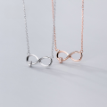 wholesale S925 Silver Forest-style Figure-8 Necklace for Women, Creative and Elegant Student Collarbone Chain D7080-0-2