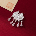 wholesale 999 Silver Exquisite Filigree Lotus Pendant Lock, Niche Design Lotus Peace Lock Pendant Y02141-0-3