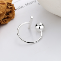 wholesale S925 Sterling Silver Irregular Geometric Sphere Open Ring Ins Design Versatile Band-0-2