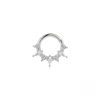 wholesale S925 Sterling Silver Open Cartilage Hoop With Zircon Rhinestone For Nose Ear Piercing-Single platinum #2