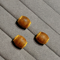 wholesale S925 Gold-Plated Silver Natural Agarwood Sandalwood Bead Spacer DIY Bracelet Necklace Accessories-0-13