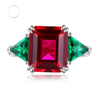 wholesale S925 Silver New Style European and American Pigeon Blood Red 10*12 with Green Diamond High-End Sense Hot Seller on AliExpress-R610 Red Diamond No.8