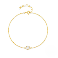 wholesale S925 Sterling Silver Light Luxury Inlaid Cubic Zirconia Bracelet,ins。-Gold 925 silver