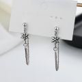 wholesale S925 Sterling Silver Retro Cross Pendant Chain Star of David Element Stud Earrings, Personality and Elegant Trendy Earrings-0-2