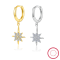 wholesale S925 Sterling Silver Eight-Pointed Star Earrings Women, Ins Style Minimalist Earrings, High-End Textured Ear Accessories-0-8