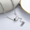 wholesale S925 Sterling Silver Retro Multi-Element Chain Link Diamond Pattern Cylinder Abacus Tassel Pendant Necklace-0-0