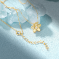 wholesale 925 Sterling Silver Flower Pendant Zircon Inlay Collarbone Chain Sweet Lovely Women's Necklace-0-3
