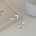 wholesale S925 Sterling Silver Minimalist Heart Stud Earrings for Women, Small Niche Ear Care, Luxe Heart-shaped Earrings-0-3
