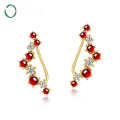 wholesale S925 Sterling Silver Elegant and Minimalist Natural Garnet Earrings for Women, Fashionable and Graceful, Wholesale from Manufacturer-0-0