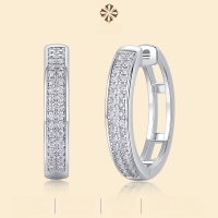 wholesale Metal S925 Silver Firefly Light Earrings Moissanite New Style Hoop TikTok Live Cross-Border Hot Selling Ear Jewelry Wholesale-68 Moissanite tablets